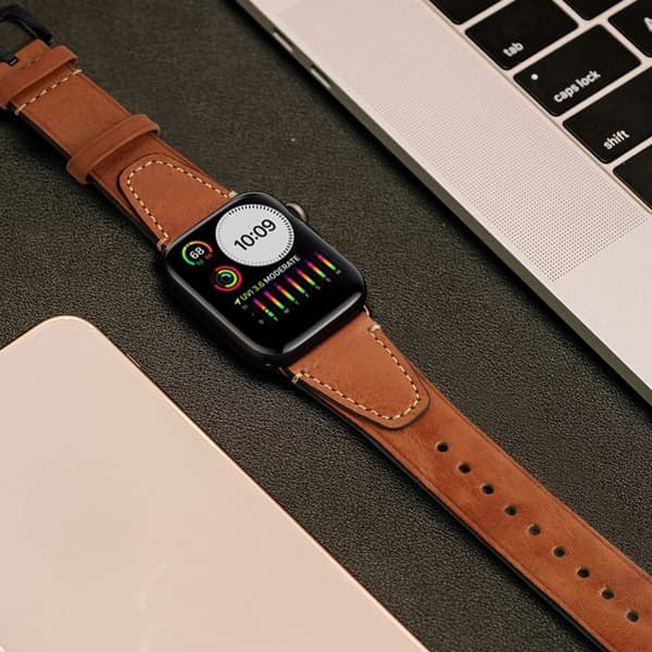 Apple Watch (41mm) retro urrem i ægte okselæder - Brun Brown