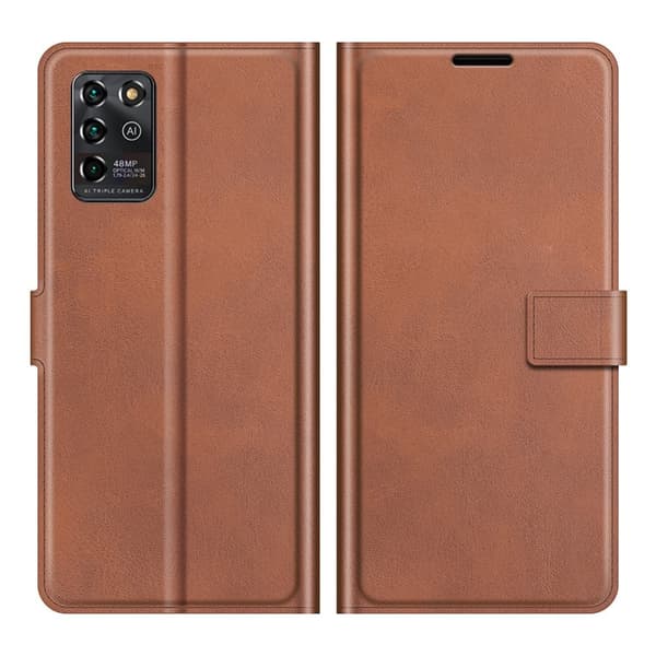 Pung-style Læder Etui til ZTE Blade V30 Vita - Mørkebrun Brown