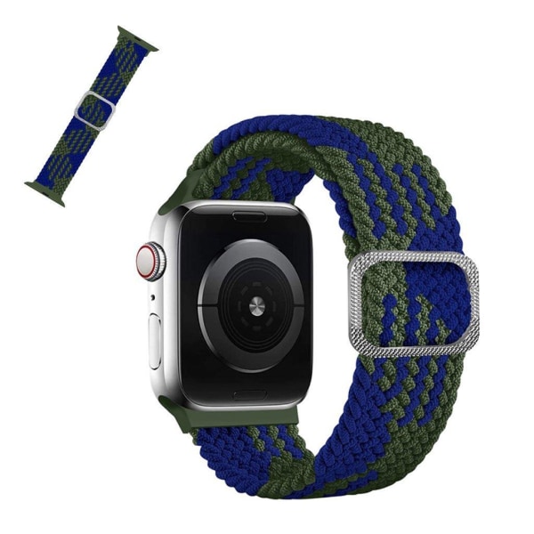 Apple Watch 40mm nylonkuvioinen kellonhihna - Sininen Ja Vihreä Blue