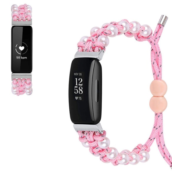 Fitbit Inspire / Inspire HR nylon adorned bead style watch strap Rosa