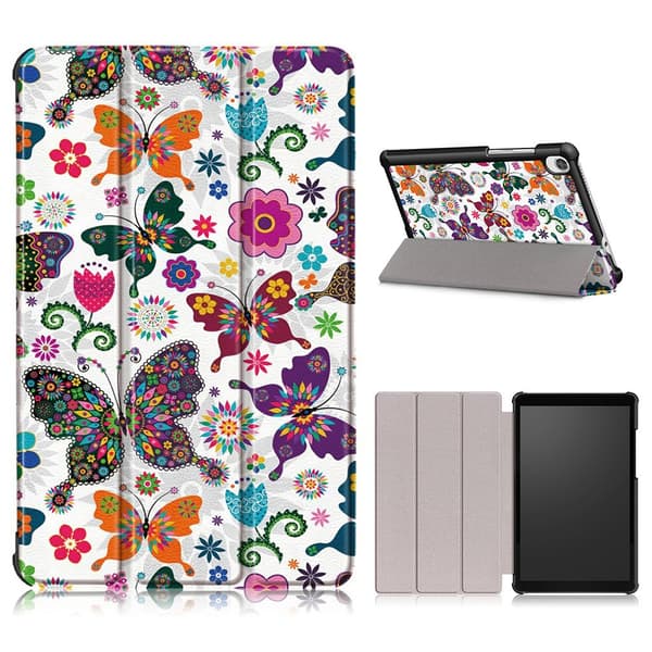 Lenovo Tab M8 Cool Mønster Lær Flippetui - Pene Sommerfugler Mønster Multicolor