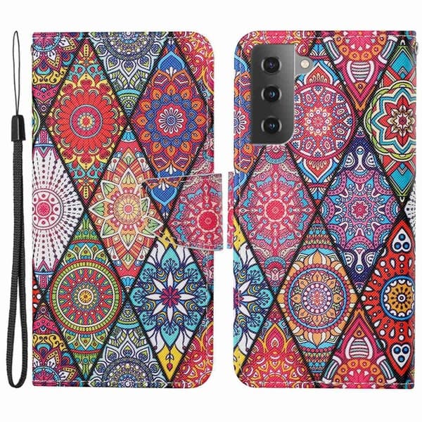 Wonderland Samsung Galaxy S23 Plus Flip Etui - Rhombus / Totem Multicolor