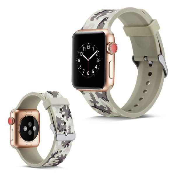 Apple Watch Series 5 40mm camouflage silikone Urrem - Hvid Camo White