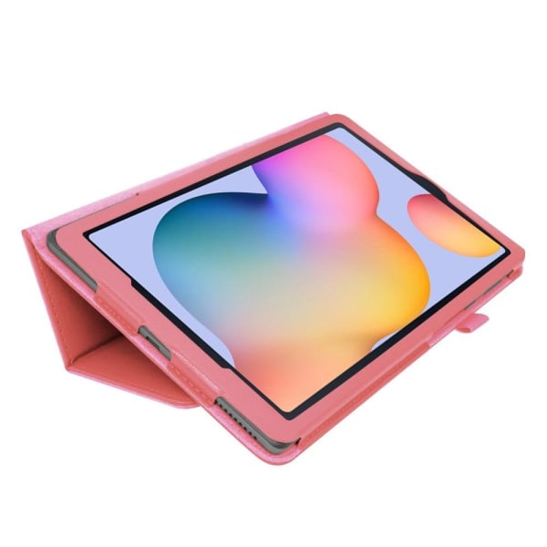 Samsung Galaxy Tab S6 Lite litchi tekstuuri nahka flip tapauksessa - Pinkki Pink