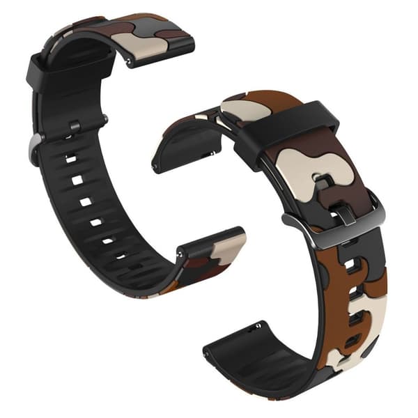 22 mm camouflage-urrem til Samsung-, Huawei- og Amazfit-ure - Brun Brown