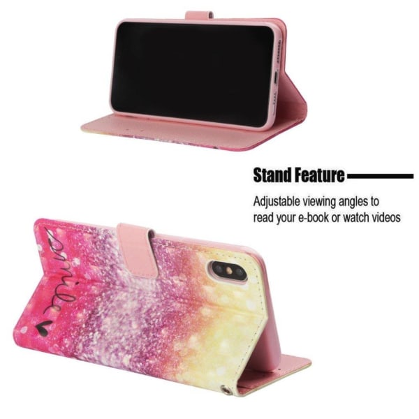 iPhone 9 Plus mobilfodral syntetläder silikon stående plånbok tr multifärg