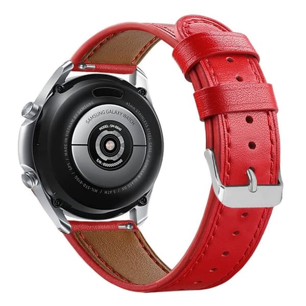ægte læder rem til Samsung Galaxy Watch 3 (45mm) - rød Red