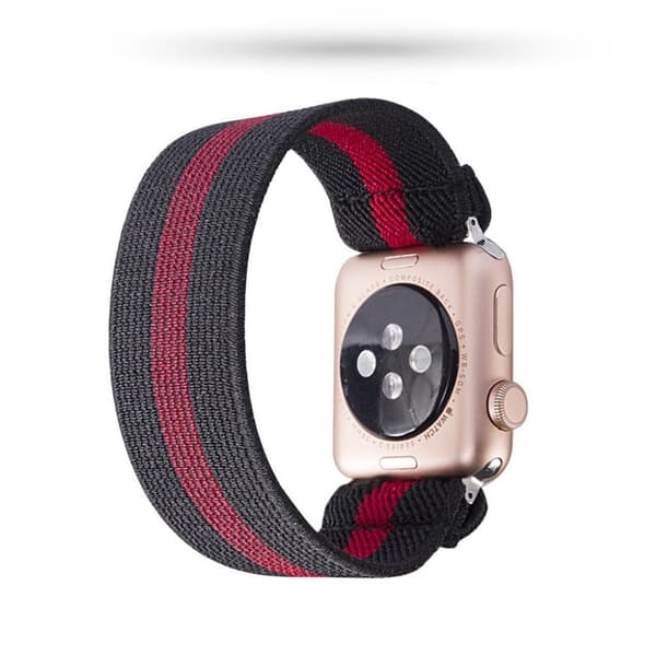 Apple Watch Series 5 / 4 40 mm nylon-urrem - Sort / Rød Black