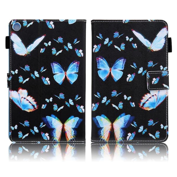 Samsung Galaxy Tab A 8.0 (2019) elegant  læder flip etui - blå sommerfugl Blue