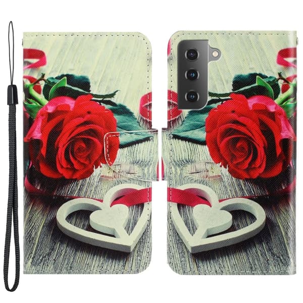 Wonderland Samsung Galaxy S22 Plus flip etui - Rød Rose Multicolor