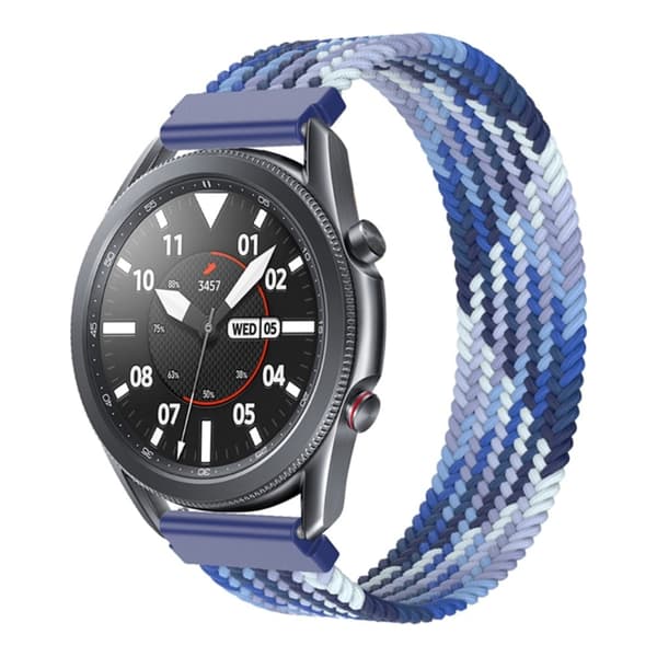 Samsung Galaxy Watch 3 (45 mm) elastisk nylon-urrem - Blåbær Størrelse: Xs Blue