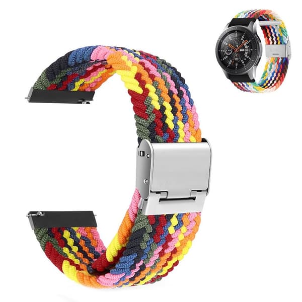 22 mm universal elastisk nylonklokkerem - Flerfarget Multicolor