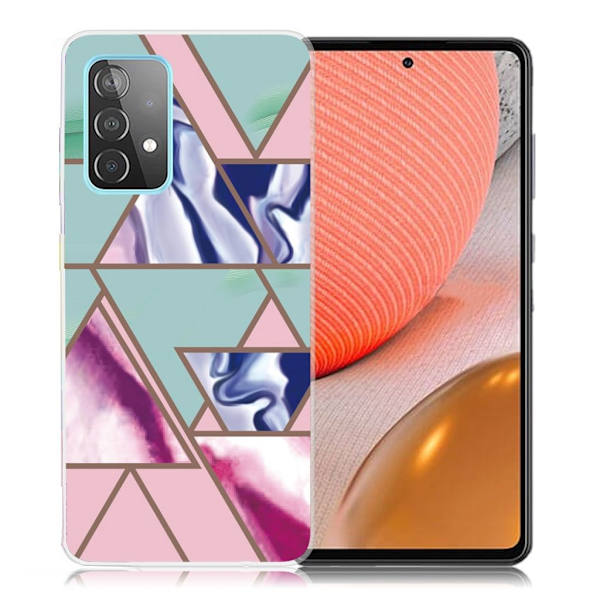 Marble Samsung Galaxy A72 5G Etui - Triangle Blitz Pattern Multicolor