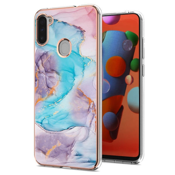 Marble Samsung Galaxy M11 / A11 Etui - Milky Way Marmor Blue Multicolor
