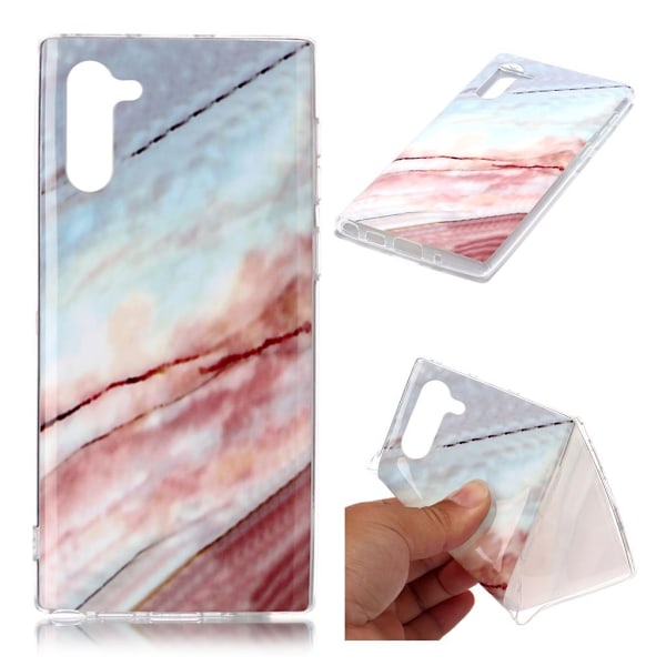 Marmormotiv Samsung Galaxy Note 10 skal - Blå/Ros Marmor multifärg