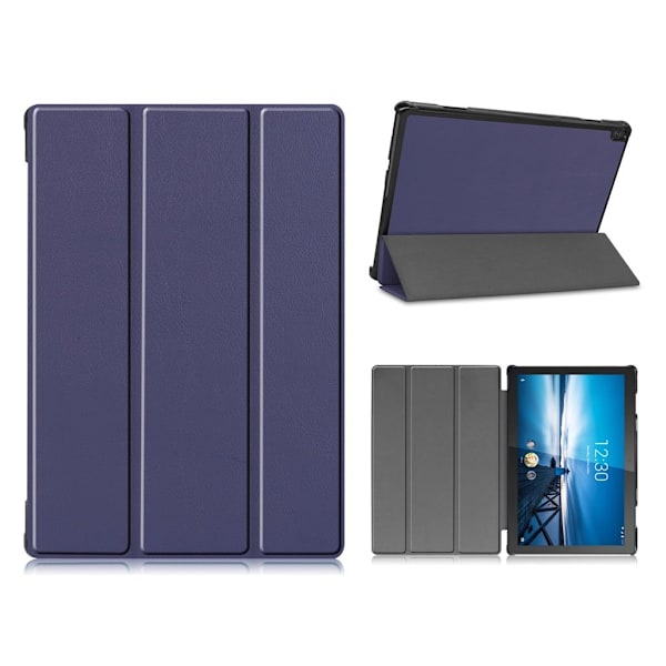 Lenovo Tab M10 FHD REL kolmiosainen nahkainen läppäkotelo - Tummansininen Blue