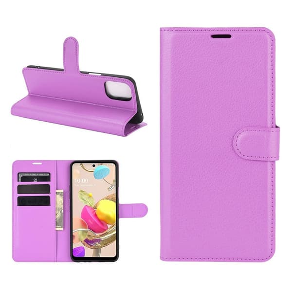 Classic LG K42 flip etui - lilla Purple