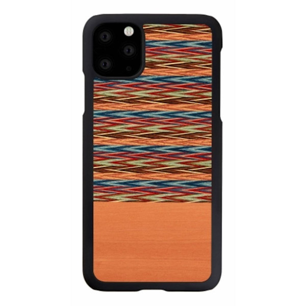 Man&Wood premium-kotelo iPhone 11 Pro Max - Ruskea Ruutu Brown