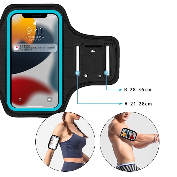 Universal fitness- och sportarmband för 6,1 tums telefon - Ros Rosa