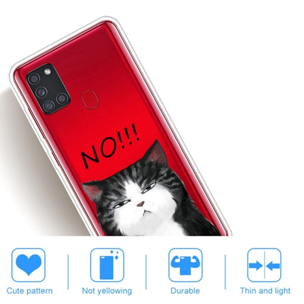 Deco Samsung Galaxy A21s Etui - Katt Transparent