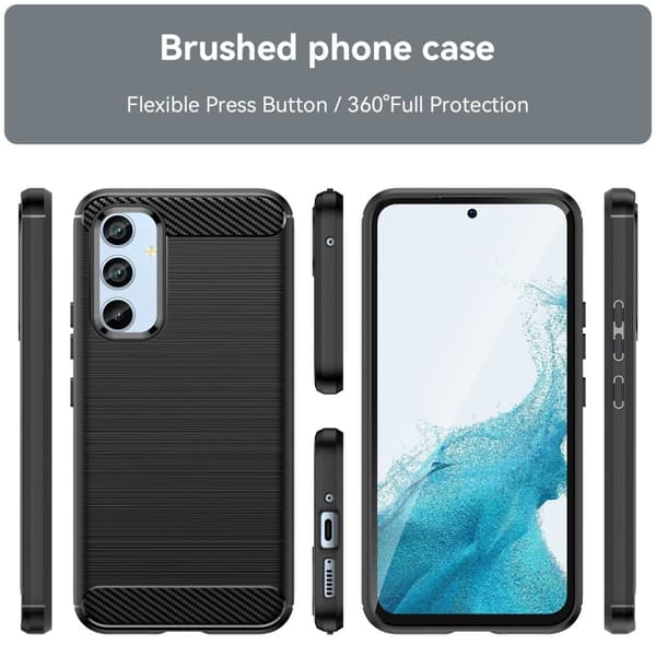 Carbon Flex Suojakotelo Samsung Galaxy A54 - Musta Black