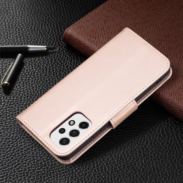 Butterfly Samsung Galaxy A53 5G Flip Etui - Rødguld Pink