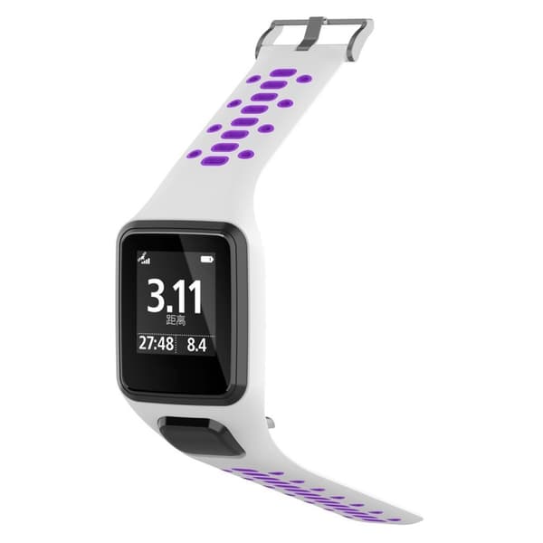 TomTom Runner 2/3 dual farge silikon watch band - Hvit / Lilla White