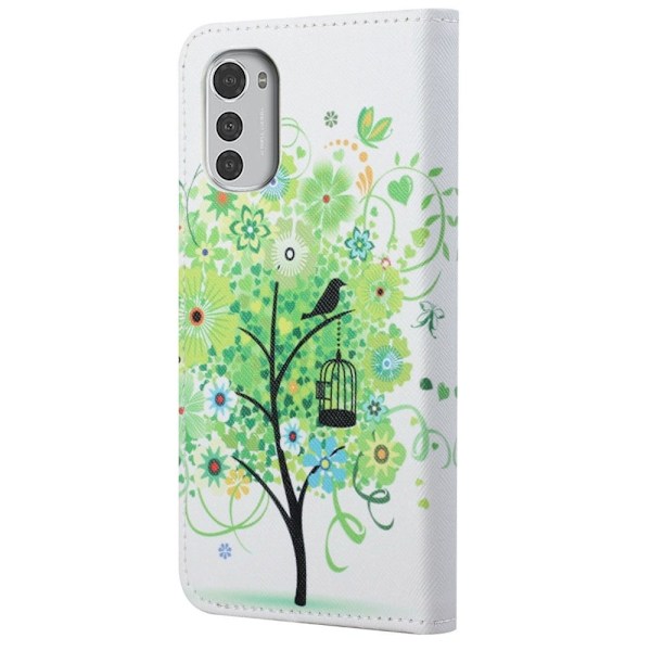 Wonderland Motorola Moto E32 flip etui - Grønt Træ Green