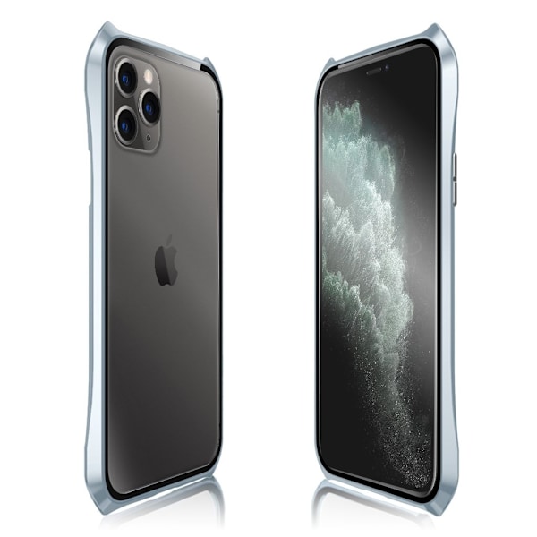 Luphie Bat iPhone 11 Pro Max Alu-stötfångare + glas - Silver Silvergrå