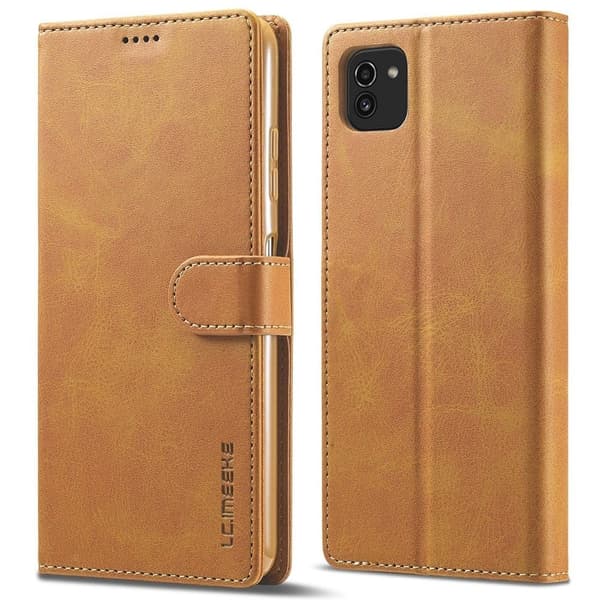 LC.Imeeke läder Samsung Galaxy A03 fodral - Brun Brun