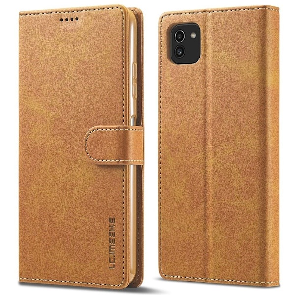 LC.IMEEKE Samsung Galaxy A03 flip case - Vaalean Ruskea Brown