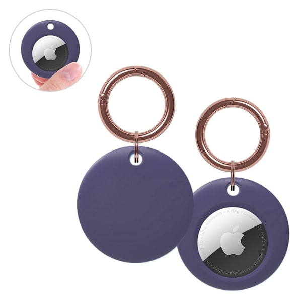 AirTags runde silikondeksel - Mørkelilla Purple
