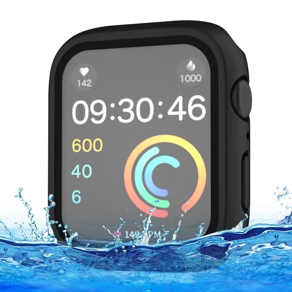 Apple Watch Series 8 (41mm) protective cover with tempered glass - Black Svart