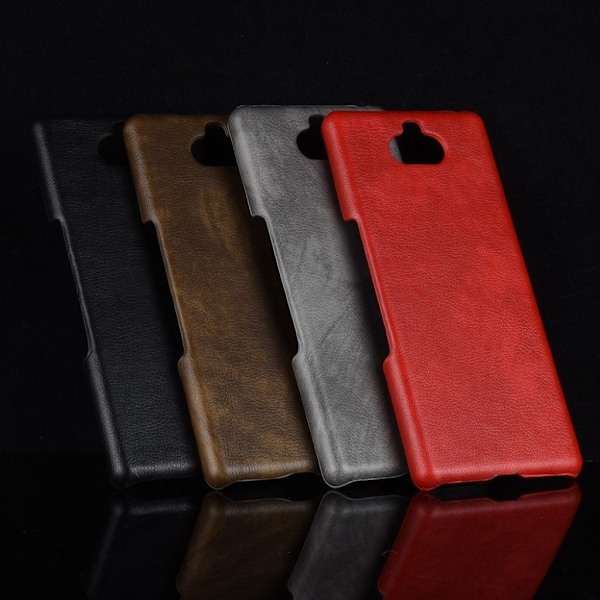 Sony Xperia 10 Plus litchi belagt etui - Sort Black