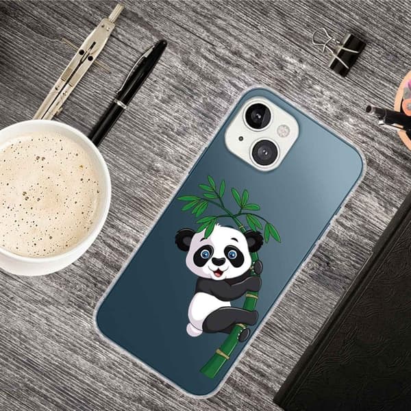 Deco iPhone 14 Plus deksel - Panda Og Bambus Black