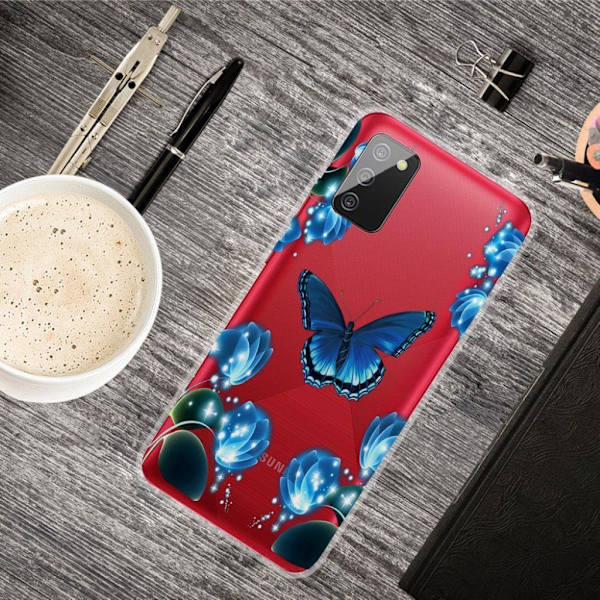 Deco Samsung Galaxy A02s etui - sommerfugl Blue