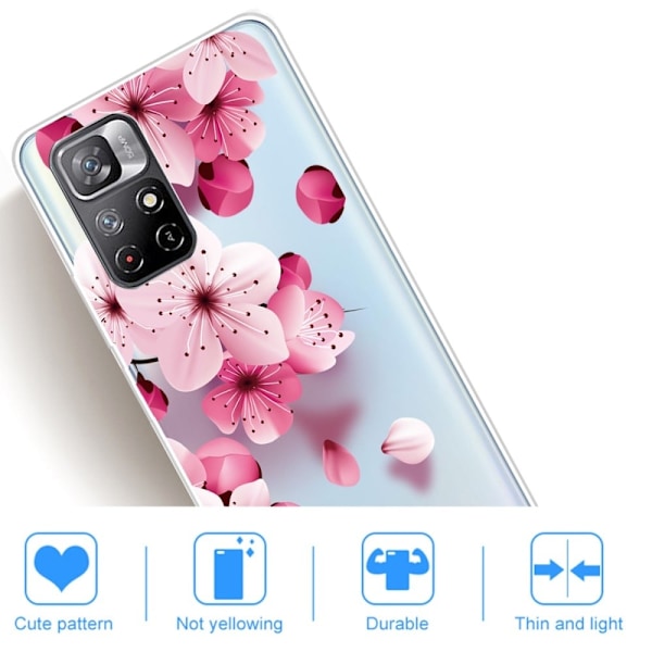 Deco Xiaomi Redmi Note 11T 5G / Xiaomi Redmi Note 11S 5G skal - Persikoblomma Rosa