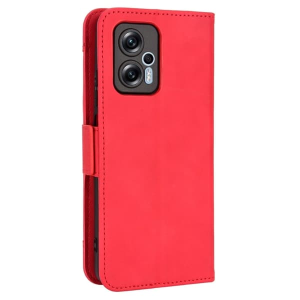 Modernt Xiaomi Poco X4 GT / Xiaomi Redmi Note 11T Pro Plus / Xiaomi Redmi Note 11T Pro fodral med plånbok - Röd Röd