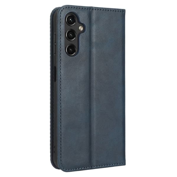 Bofink Vintage Samsung Galaxy A14 Læder Etui - Blå Blue