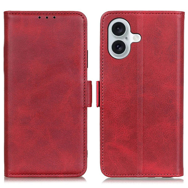 iPhone 16 læderetui med pung - Rød Red