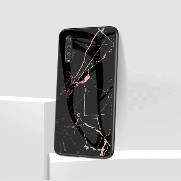 Fantasy Marble Samsung Galaxy A70 cover - Sort / Guld Black