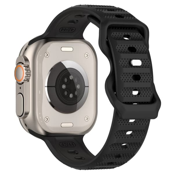 Apple Watch Series 8 (45mm) / Watch Ultra dot surface style silikonerem - Sort Black