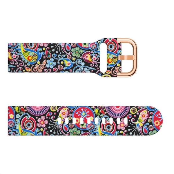 20mm Samsung Galaxy Watch Active Mønster Silikon Klokkereim - Paisley Blomst Multicolor