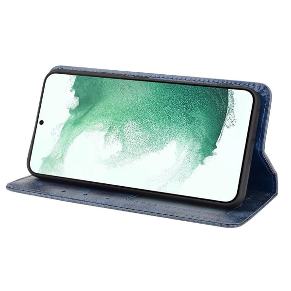Bofink Vintage läder Samsung Galaxy S22 Plus fodral - Blå Blå