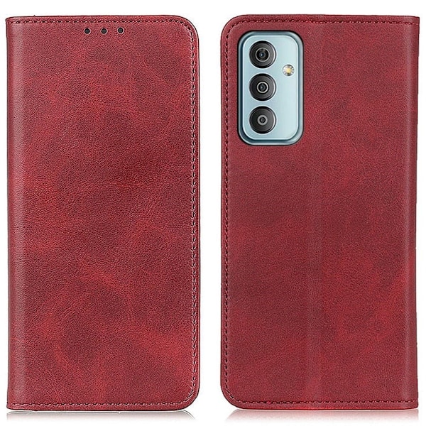 Samsung Galaxy M23 flip etui i ægte læder med pung – Rød Red