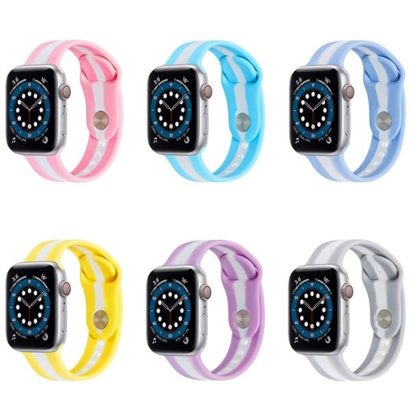Apple Watch 40 mm farvestribet silikone-urrem - Gul Yellow