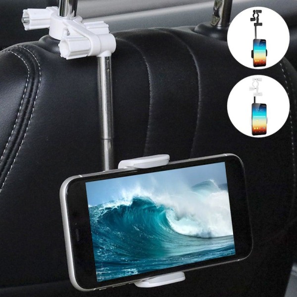 Universal rotatable rear view mount car phone holder for 4.7-6.1 White