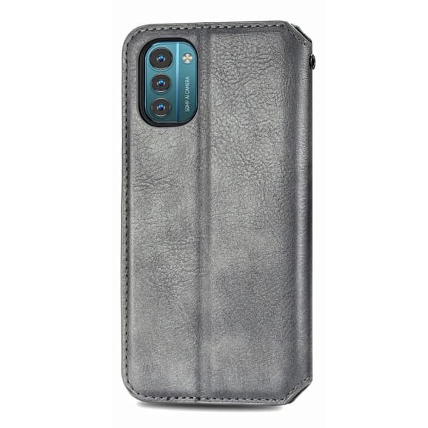 Læretui med A Stilfull Rhombus Imprint til Nokia G21 / G11 - Grå Silver grey
