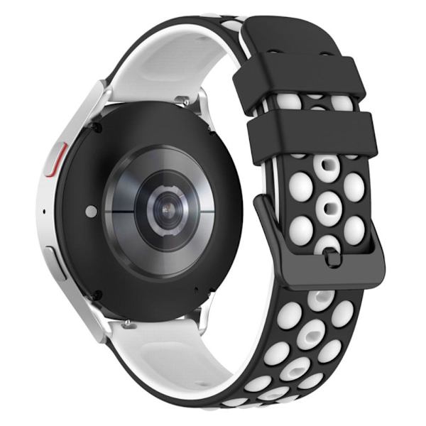 22 mm Huawei Watch GT 3 Pro 46 mm / Garmin Venu 2 tofarvet silikoneurrem - Sort Hvid Black