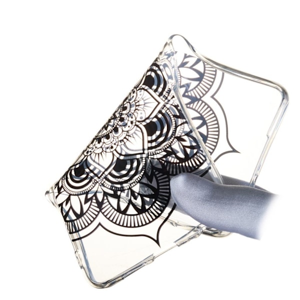 Samsung Galaxy J6 Plus (2018) mønstret gele etui - Sort Mandala Black